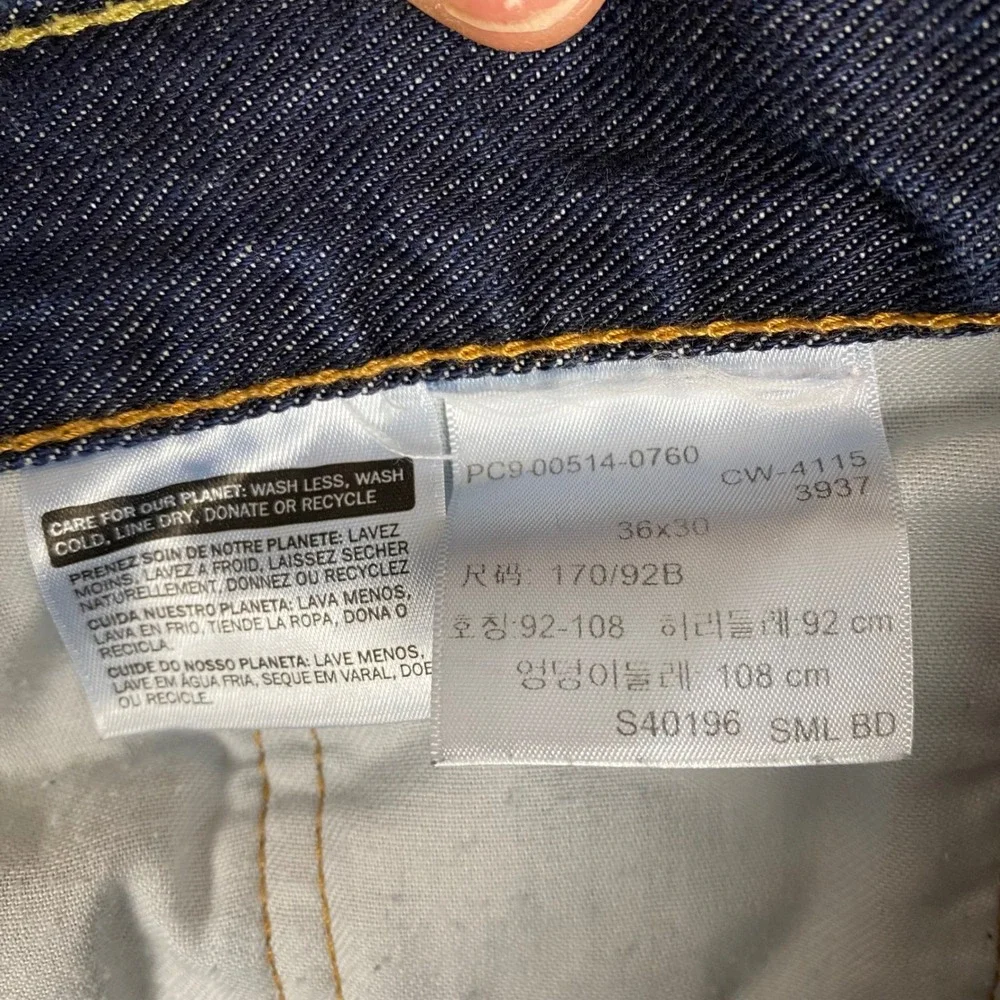 Levis‎ 514 Straight Fit Dark Wash Denim Jeans Mens 36 Blue